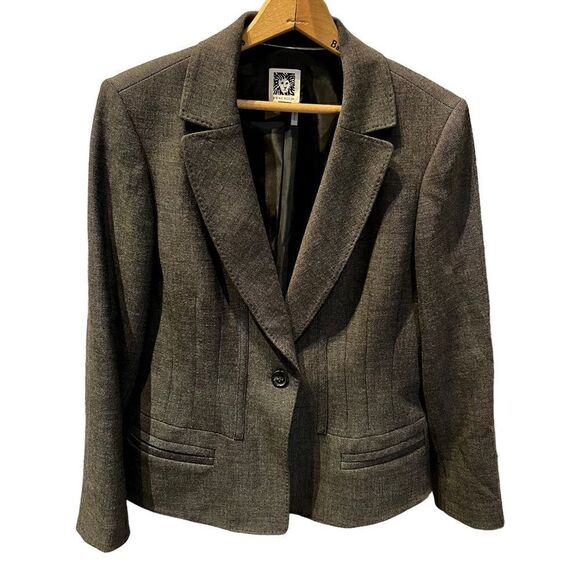 Anne Klein Women's Suit Jacket Dark Gray Size 12P - Picture 1 of 9